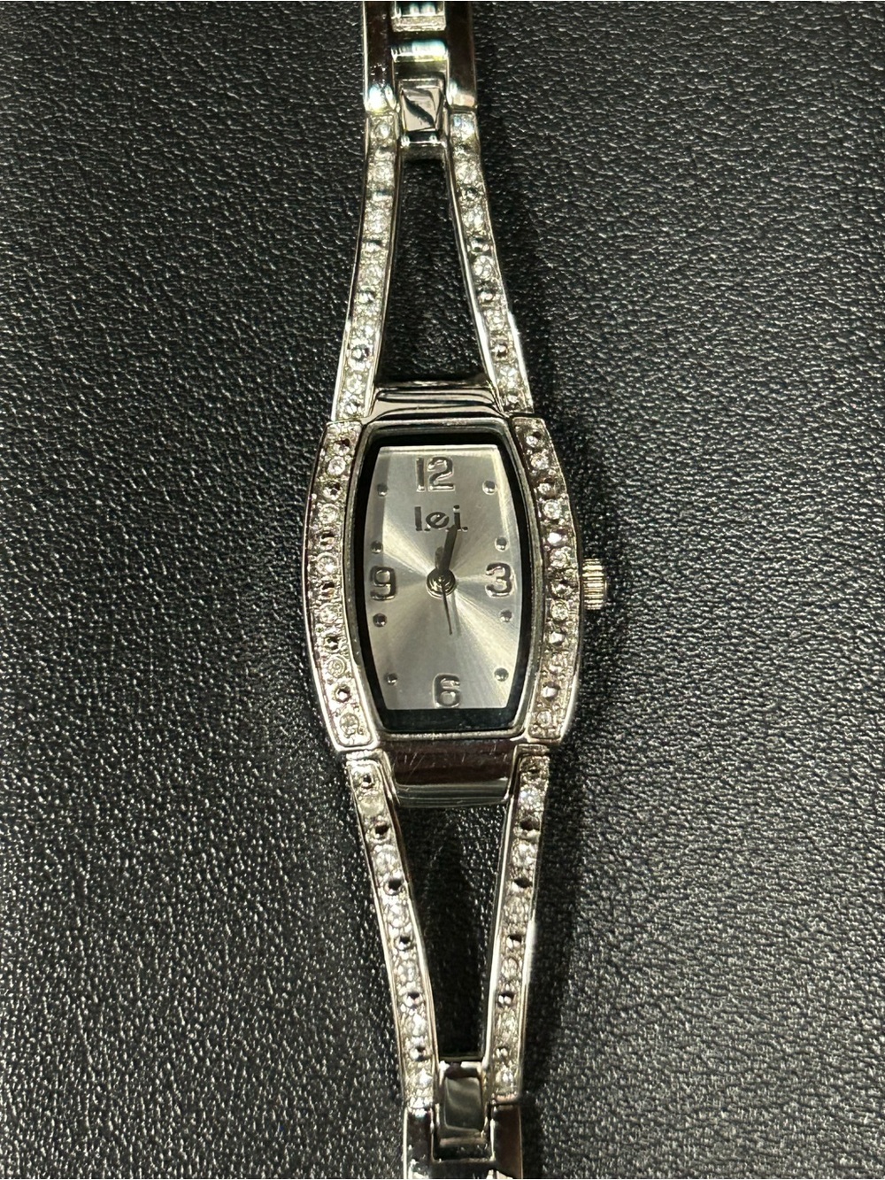 lei Silver Crystal-Accent Women's Bracelet Watch